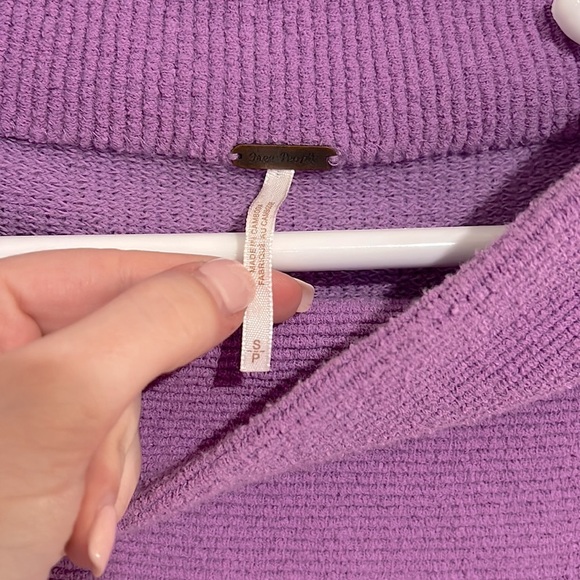 Free People Ottoman Slouchy Sweater Tunic Glowing Grape Size S - Picture 4 of 9